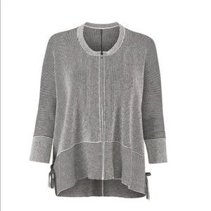 CAbi Zip-up Striped Cardigan